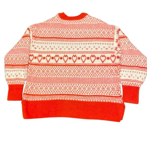 AERIE FURRY OVERSIZED SWEATER COOL VIBES KNITTED SZ M ORANGE BURST COZY WARMTH - Picture 11 of 15